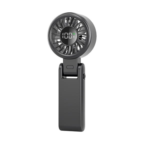 USB Charging Digital Folding Turbo Handheld Fan, 199 Level High Wind Power, 3600mAh Ultra Long Battery Life, Hanging Rope Desktop Small Fan