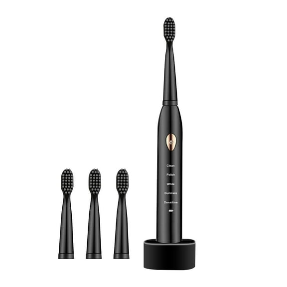 USB Charging Electric Toothbrush, Electric Toothbrush With 4 Brush Heads, Smart 5-speed Timer Electric Toothbrush IPX7 Waterproof