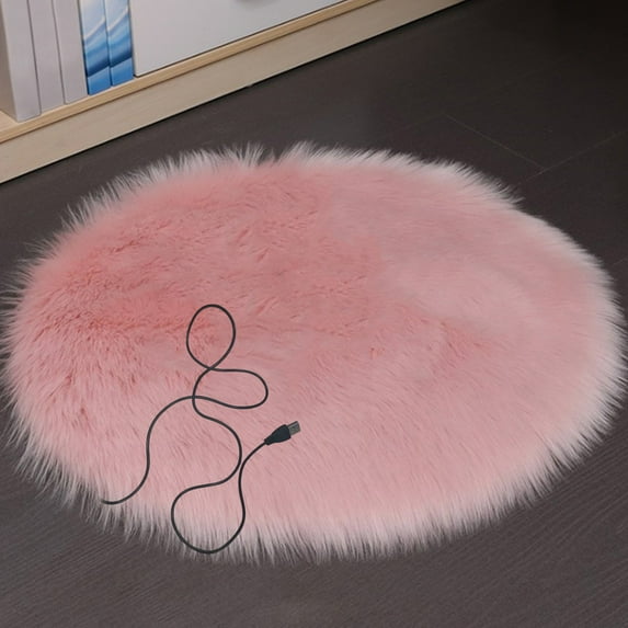 USB Charging Interface Cat Plush Mat, Electric Heated Dog Cat Pad, Pet Heating Pad, Pet Bed Warmer Blanket, Pet Heating Pad, Safe Electric Heating Pad for Dogs and Cats (Pink)