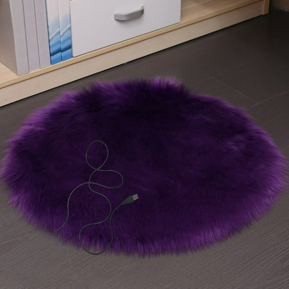 USB Charging Interface Cat Plush Mat, Electric Heated Dog Cat Pad, Pet Heating Pad, Pet Bed Warmer Blanket, Pet Heating Pad, Safe Electric Heating Pad for Dogs and Cats (Purple)