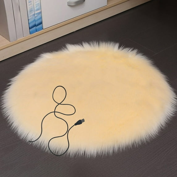 USB Charging Interface Cat Plush Mat, Electric Heated Dog Cat Pad, Pet Heating Pad, Pet Bed Warmer Blanket, Pet Heating Pad, Safe Electric Heating Pad for Dogs and Cats (Beige)