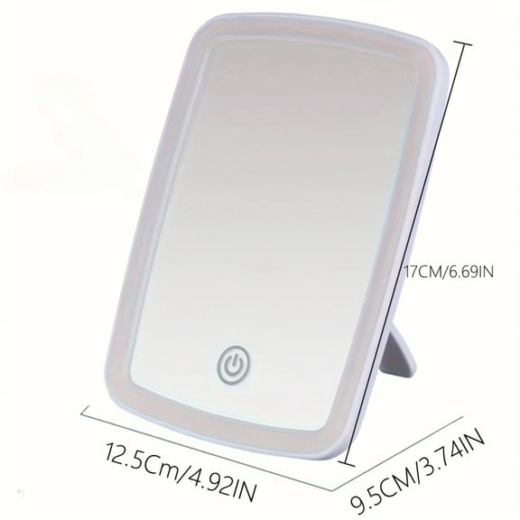 USB Charging LED Makeup Mirror with Touch Sensor 3 Color Lighting Adjustable Brightness Folding Tabletop Cosmetic Mirror with