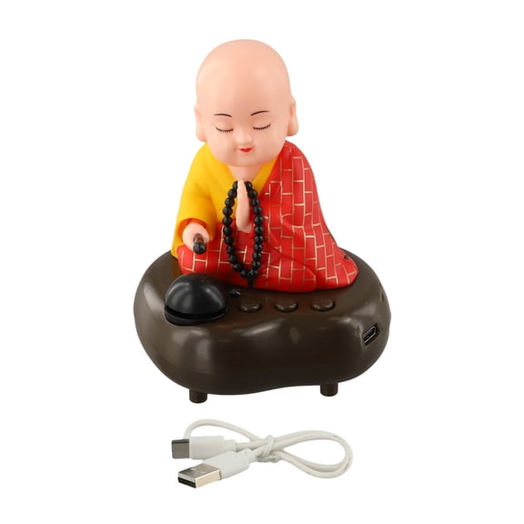 USB Charging Little Monk Statue 6 Songs Music Nodding Car Decoration