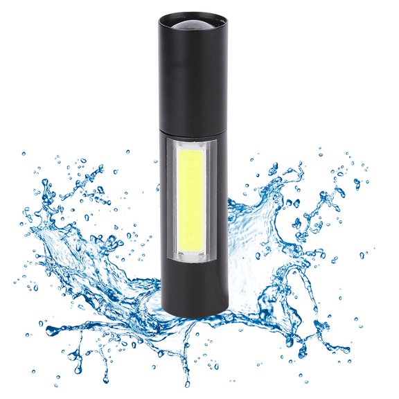 USB Charging Mini Portable LED Torch Aluminum Alloy Flashlight for Camping Emergency Black