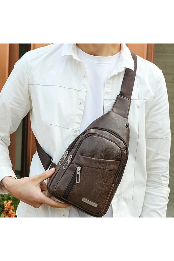 USB Charging Sling Backpack with Headphone Hole, Waterproof Chest Bag for Hiking, Multipurpose Crossbody Shoulder Bag