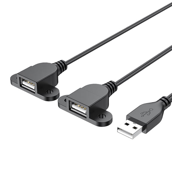 USB Charging Splitter Cord with Screw Hole for Simultaneously Charge 2USB Device