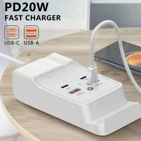 USB Charging Station 4Ports,USB C charging Station PD20W With Phone Stand,Charging Station for Multiple Devices