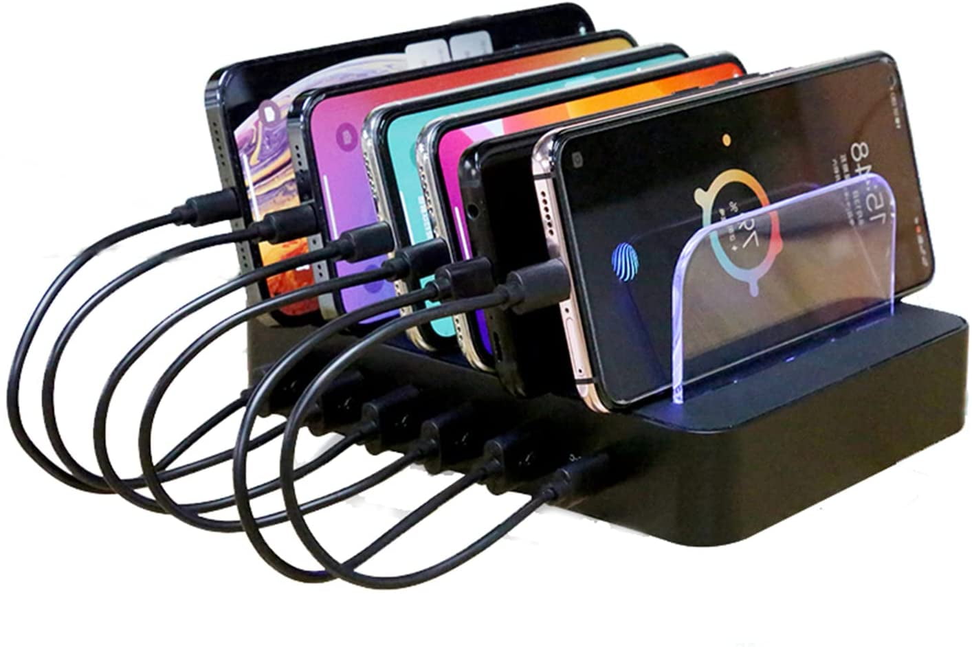 USB Charging Station 6 Ports Multi Device Dock Desk Organizer Charge