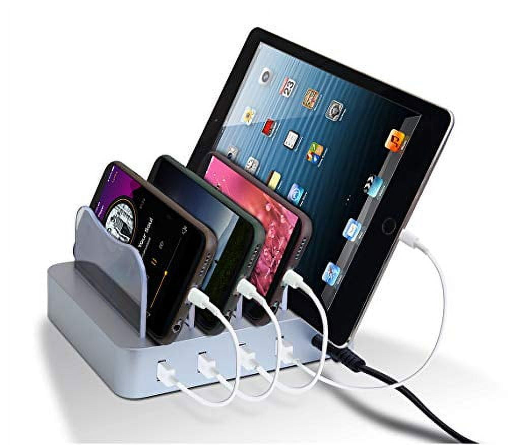  ideallife Charging Station Dock for 7 Ports USB Charger, 70W PD  & QC3.0 Desktop Docking Station Organizer, Charging Station USB C with 7  Short Mixed Cables for Cell Phones, Smart Phones