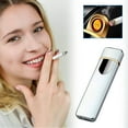 thumbnail image 1 of USB Charging Windproof Lighter, Rechargeable Flameless Plasma Lighter, Induction Touch Electronic Lighter, Portable Slim USB Lighter, Windproof EDC Lighter, 1 of 5
