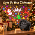 USB Christmas Projector Light with Adjustable Stand, Colorful Patterns ...
