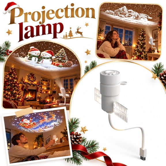 USB Christmas Projector Lights, Plug and Play Santa Window Projector for Car Window, Bedroom and Indoor Holiday Decor