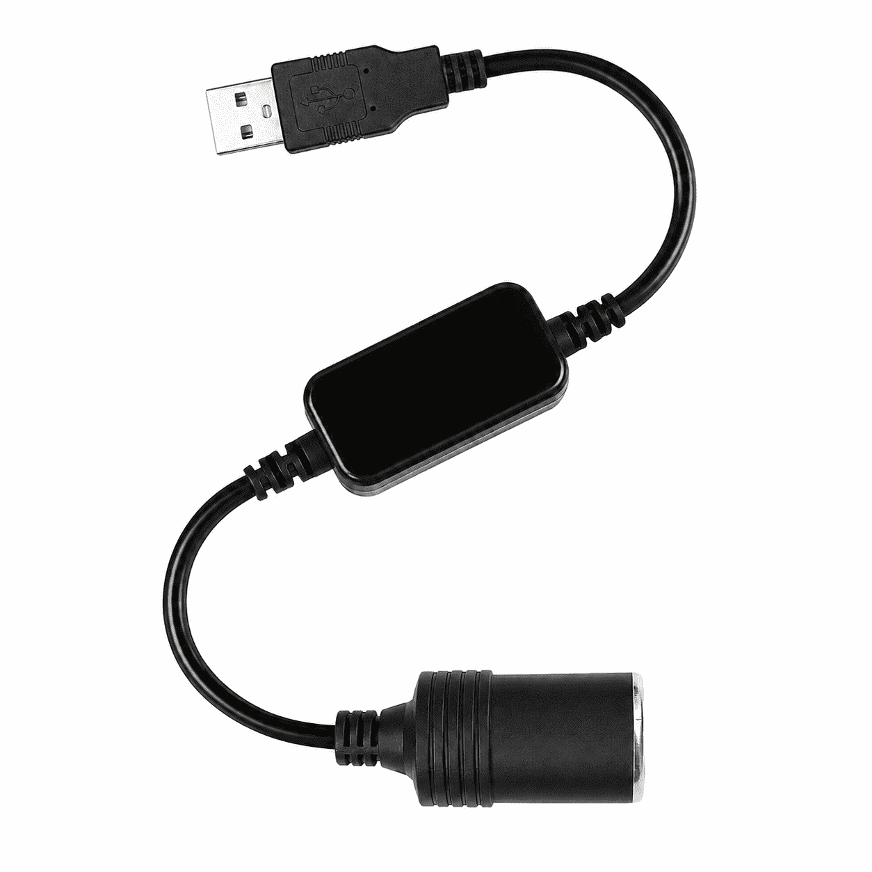 Slaprin USB to Cigarette Lighter Socket Converter for Car,USB A Male 5V to 12V Step Up Car Cigarette Lighter Female Adapter Cable for Car Driving Recorder,GPS,E-Dog