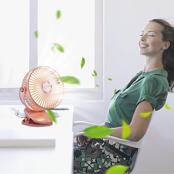 USB Clip on Fan, Strong Wind Ultra Quiet Small Desk Fan with Strong Clamp, More Than 360° Adjustable, 3 Speeds USB-C Corded Powered, Mini Personal Fan for Home Office Desktop