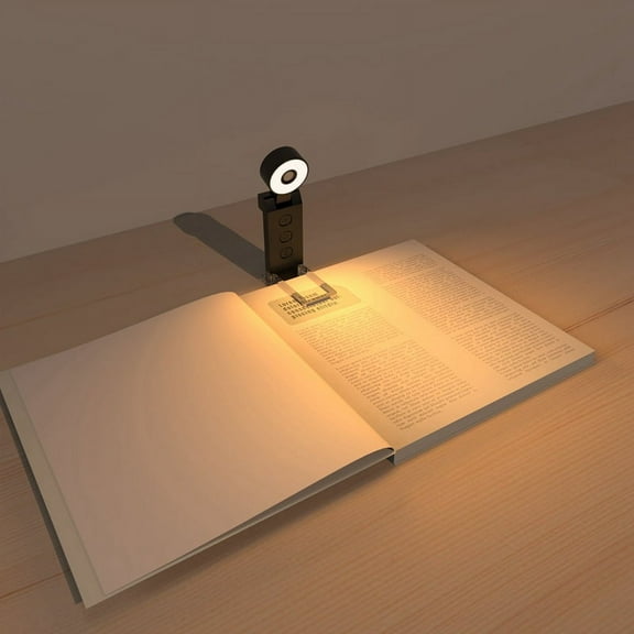 USB Clip Reading Light Folding Book Light Led Reading Light Portable Rechargeable Book Light 6 Brightness Dimmabl Black A