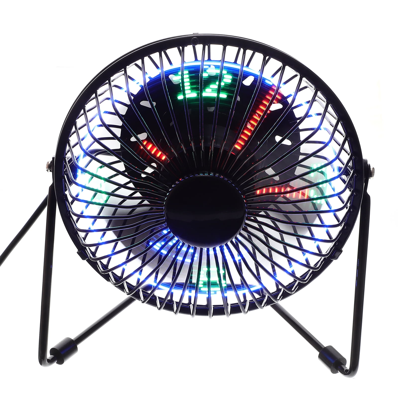 USB Clock Fan Personal Desk Fans Small Quiet Electric Plug in Dorm Room for LED Travel