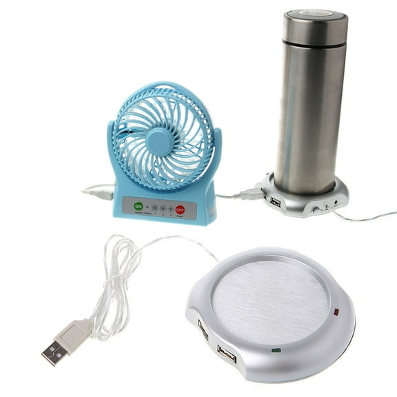 USB Coffee Cup Mug Warmer Heater Pad with 4 Port USB Hub PC Laptop