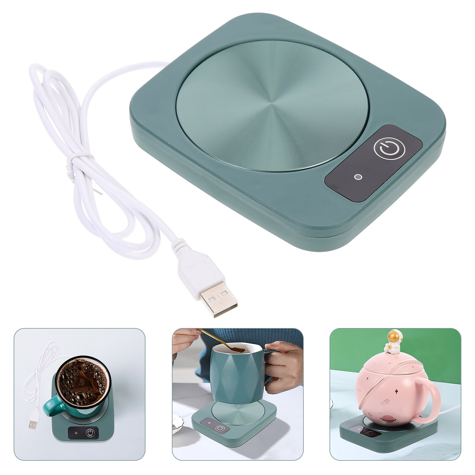 USB Coffee Mug Warmer: Candle Wax Warmer Smart Electric Cup Warmer Charge for Phone Home Desk Office Use Beverage Heating Plate with Gravity Switch