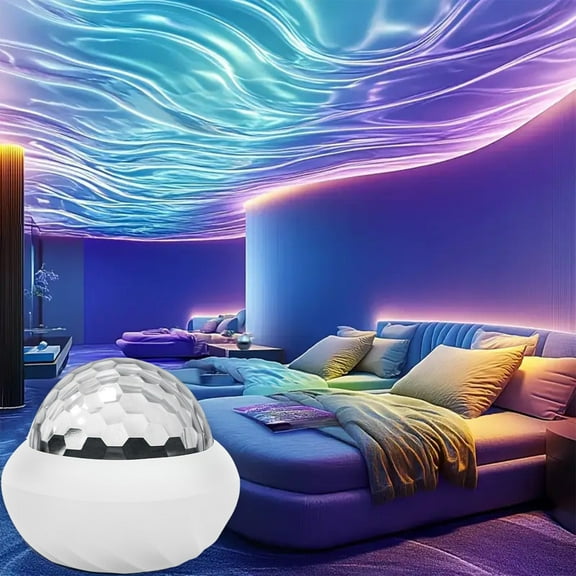 USB Colorful Party Light, Rotating RGB Projection Lamp with Remote Control, Dynamic Atmosphere Lighting for Party Car Bedroom Desk Decoration and Festival Mood Lighting