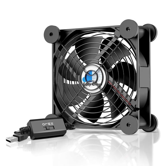 USB Computer Fan, 120mm Fan with 3 Speeds Controller Small PC Fans for Cooling Cabinet Case Receiver Server DVR Greenhouse TV Router Xbox PlayStation