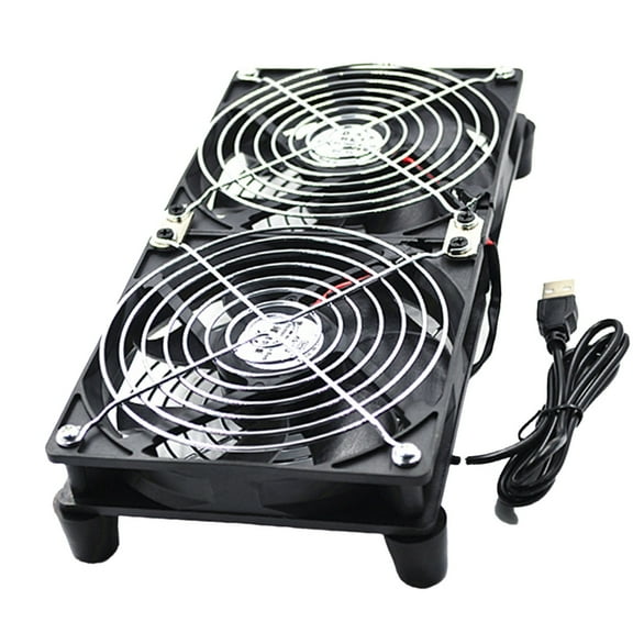 USB Computer Fans Double 120mm 5V USB Fans, 45CFM Big Fan Cooling Fan for Router Modem Receiver