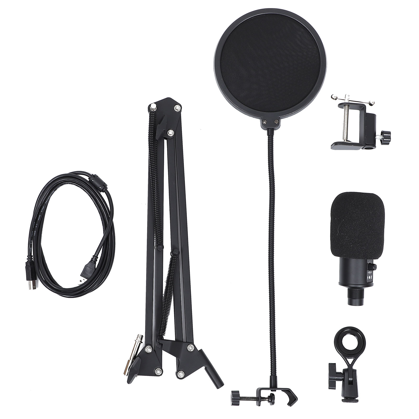 USB Computer Microphone 1 Set Capacitor Microphone Computer Recording