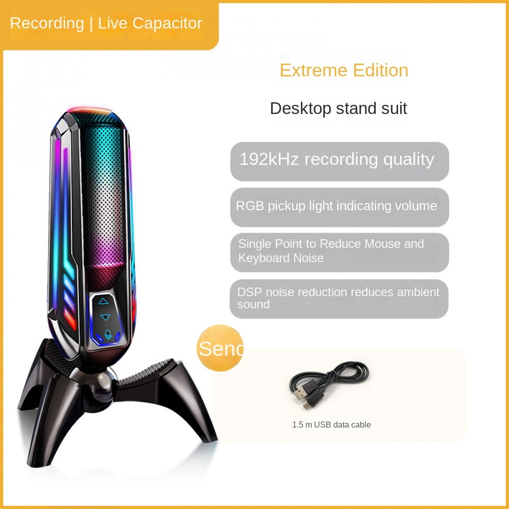 USB Computer Microphone, Podcasting Microphone with Mute Button Desktop ...