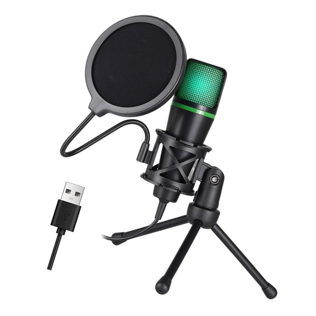 USB Computer Microphones for Students and Professional Plugs and Play Design RGBs Lighting Gains Control Shock Mount