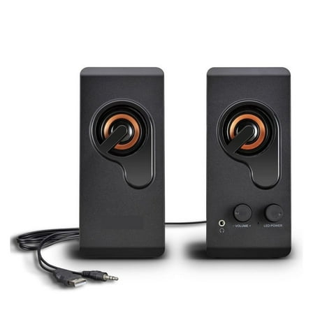 USB Computer Speakers 4D Stereo Surround Sound Bar PC Speakers Mini Subwoofer Speaker Home Theater Dual Music System ,Impactful Volume Boost