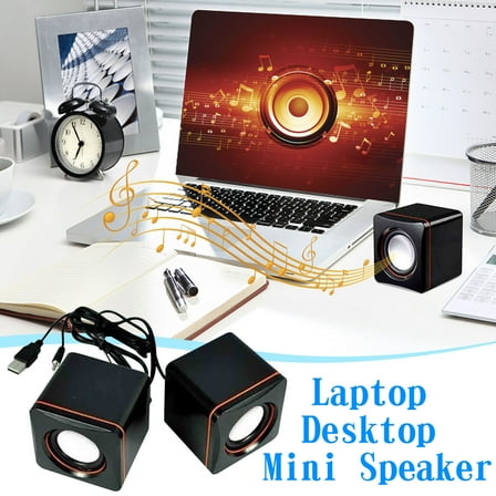 USB Computer Speakers, Mini Wired Desktop Audio, Plug Play Multimedia Sound, Laptop Notebook Speaker, Compact Stereo System, Volume Control