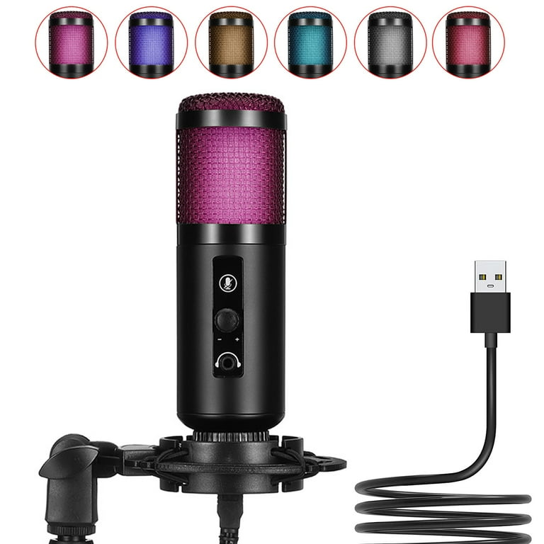 Usb Gaming Microphone, Rgb Computer Mic For Recording Streaming, Podcast,  , Twitch, Zoom Meeting