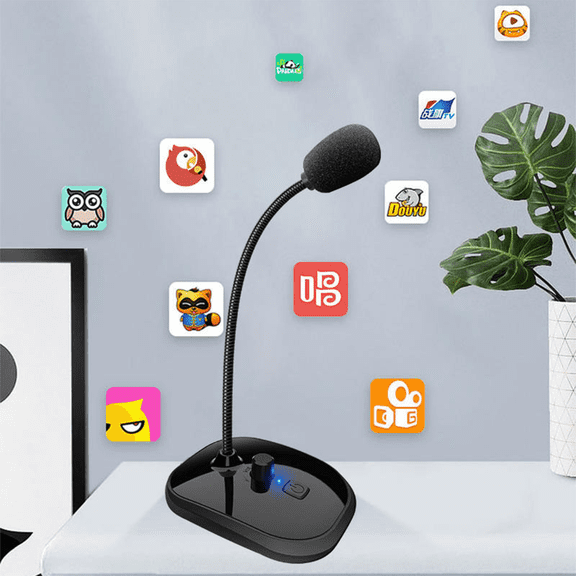 USB Condenser Microphone Desktop Streaming & Podcast Mic With One-Touch Mute, For PC, Mac, Laptop, Gaming & Vocal Recording