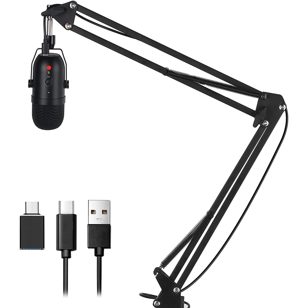 USB Condenser Microphone, Plug & Play PC Computer Microphone Kit with