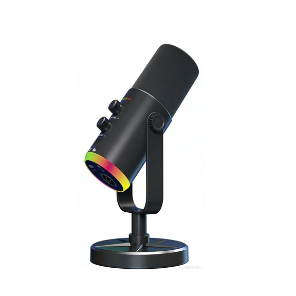USB Condenser Microphone USB Condenser Dynamic Microphone with Multifunctional Controls Studio Audio Clarity RGB Lighting for Streaming Gaming