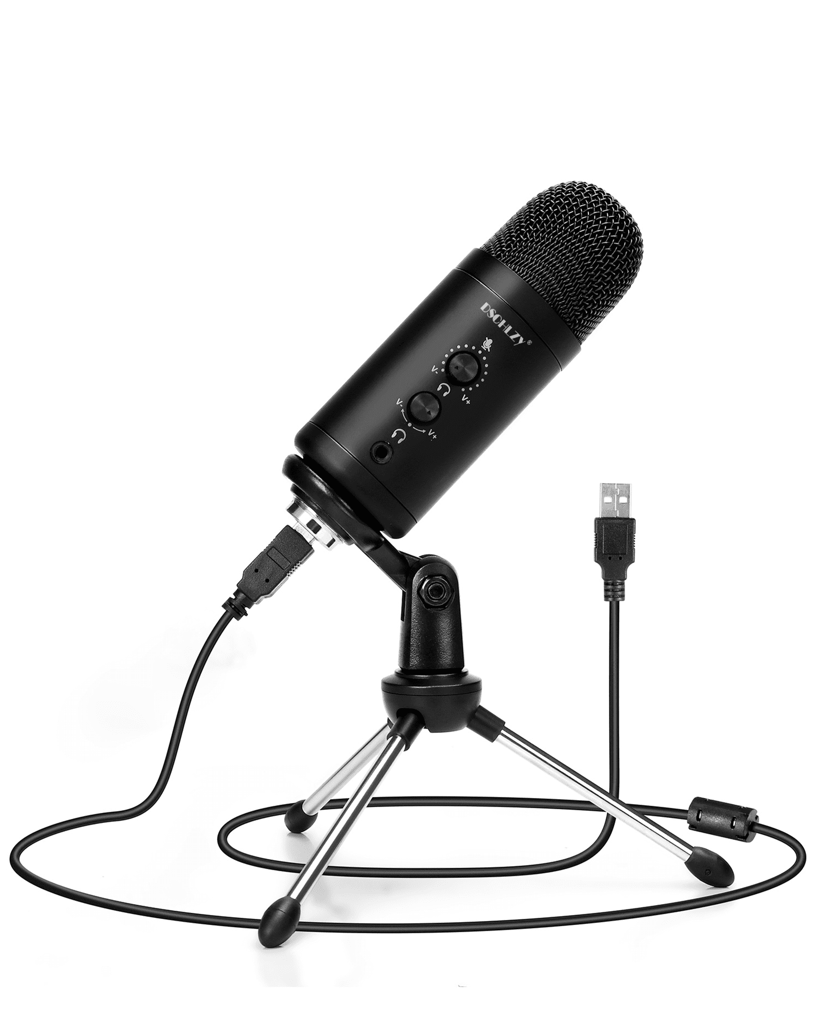 Podcast Microphone for Phone, MTPHOEY Professional USB Microphone  forTikTok/PC/Pad/PS4/i*O*S/Android,Computer Mic with Noise Cancelling,Asmr
