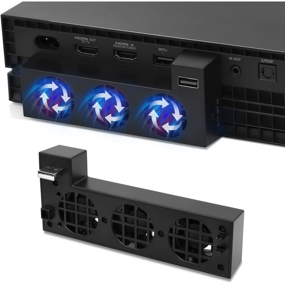 USB Cooling fan Compatible with Xbox One X Console, with 3 Cooling Fans and one 2.0 USB Port - Only Compatible with Xbox one X