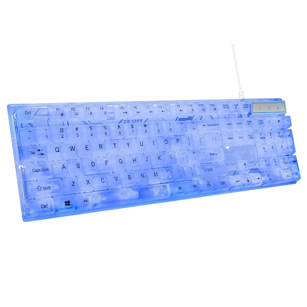 USB Cord 104Key RGBs Backlit Gaming Keyboards Adjustable Lighting Floating Keycaps Water Resistant Dust Proof