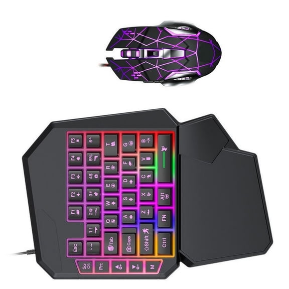USB Cord Single Hand Gaming Keyboards And With 40Keys Layout Backlit Ergonomic Support Mechanical Feedbacks