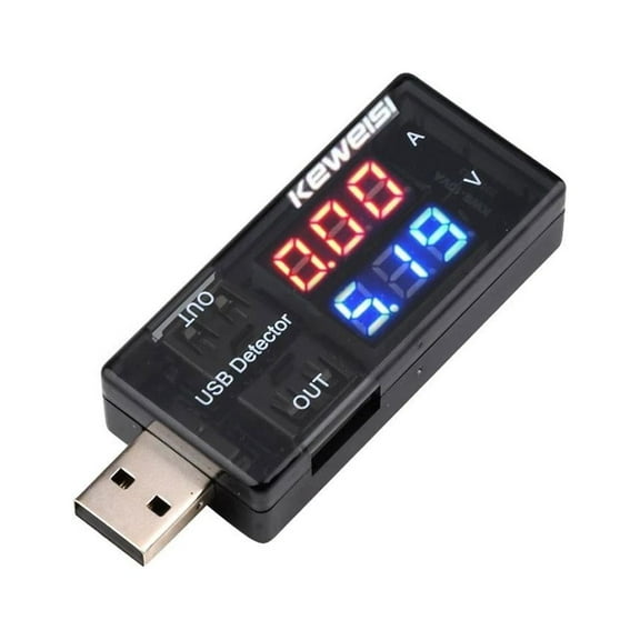 USB Current Voltage Tester Meter Dual LED Digital Voltmeter Volt Charger Ammeter Power Bank Amp G5L6