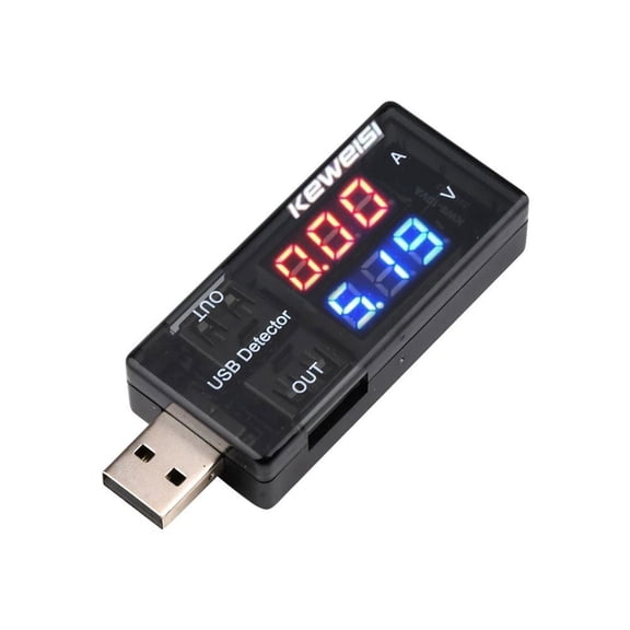 USB Current Voltage Tester Meter Dual LED Digital Voltmeter Volt Charger Ammeter Power Bank Amp