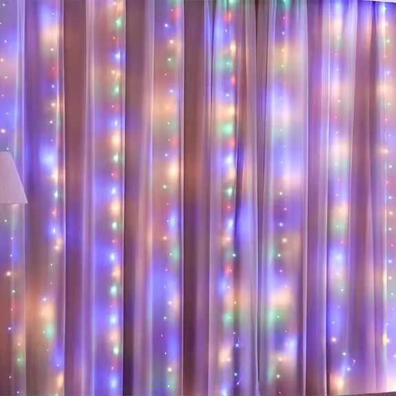 USB Curtain String Lights 8 Mode Fairy Light Holiday Wedding Home Bedroom Decoration EID Mubarak Bedroom Wedding Valentine's Day