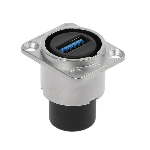 USB D Panel Mount Solderless Connector, USB Female to Female Coupler Socket Panel Mount Pass Through Adapter