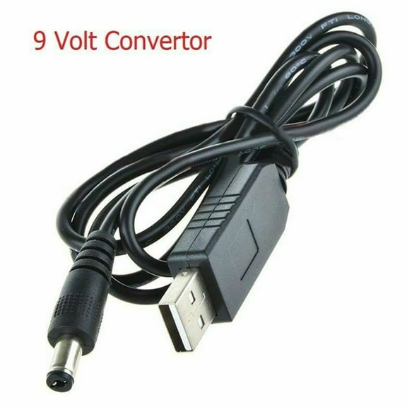 USB DC 5V to 9V/12V Boost Converter Cable, 3ft Power Step-Up Cord with 5.5x2.1mm Jack for Router, Car Camera, for Mini Speaker, LED Light from Power Bank, Black(9V)