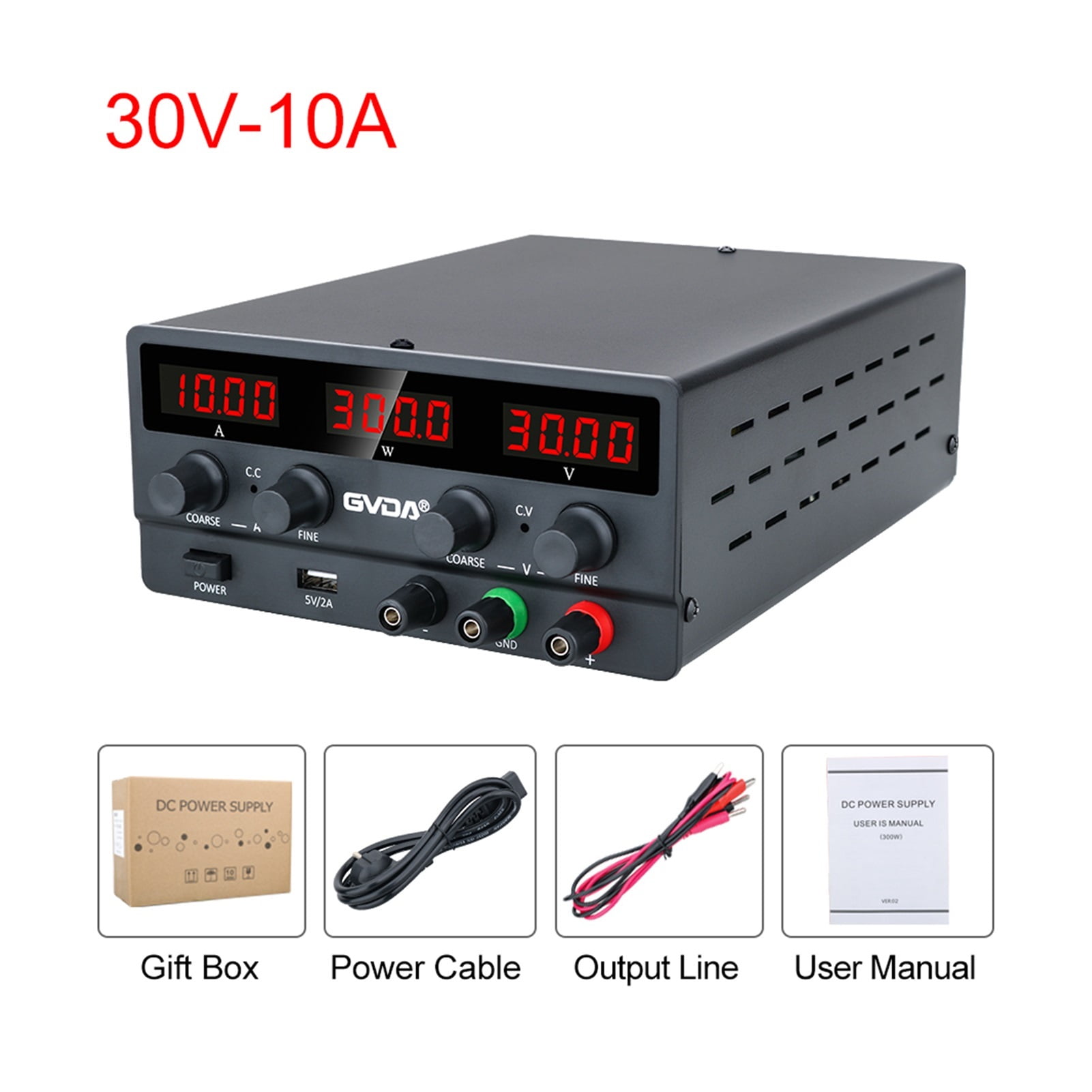 USB DC Lab Regulated Laboratory Power Supply 60V 5A Adjustable Voltage ...