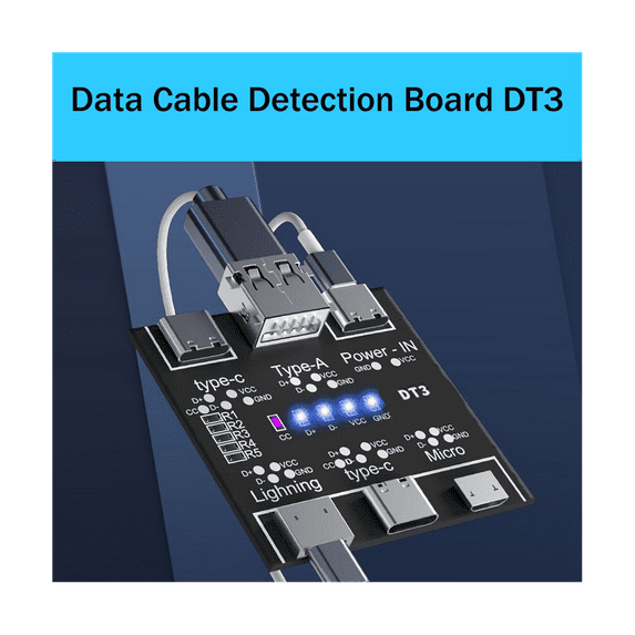 USB Data Line Detection Board for IOS Android -USB Type-C Short Circuit Switch Detection Board DT3 USB Cable Tester