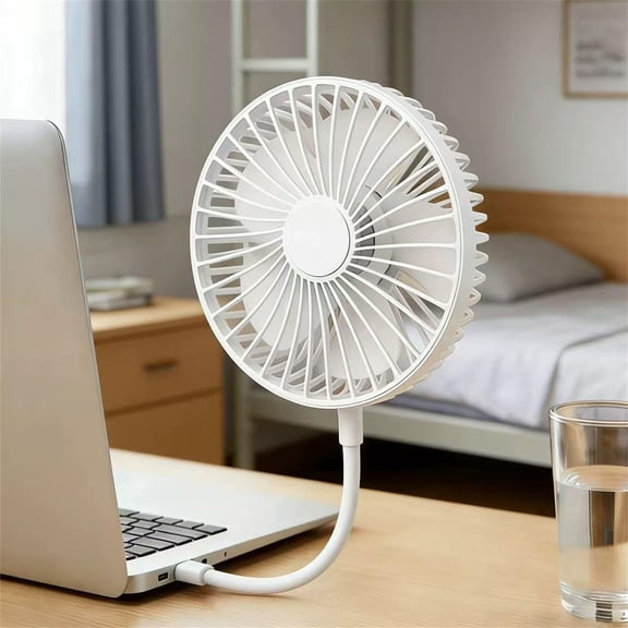 USB Desk Fan, Compact Circular Personal Cooling Fan with Quiet Operation, Aromatherapy Slot & Space-Saving Design for Office, Study, Bedside and Travel