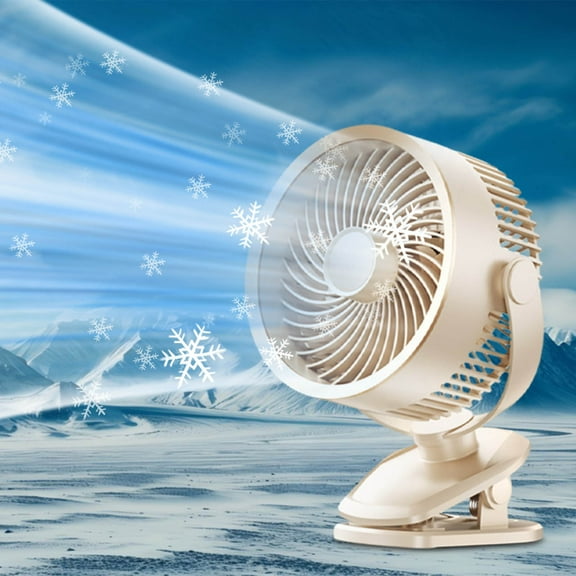 USB Desk Fan, Small Oscillating Fan, Ultra-Quiet High-Speed Motor, Adjustable Angle, Clip-On/Stand, Portable for Office, Student, Travel, 189mm Compact Personal Cooling Fan