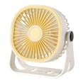 thumbnail image 1 of USB Desk Fan, Yellow, 3 Speed Quiet Portable Table Fan, Small Desktop Fan for Home, Office, Dorm, Bedroom, 1 of 6
