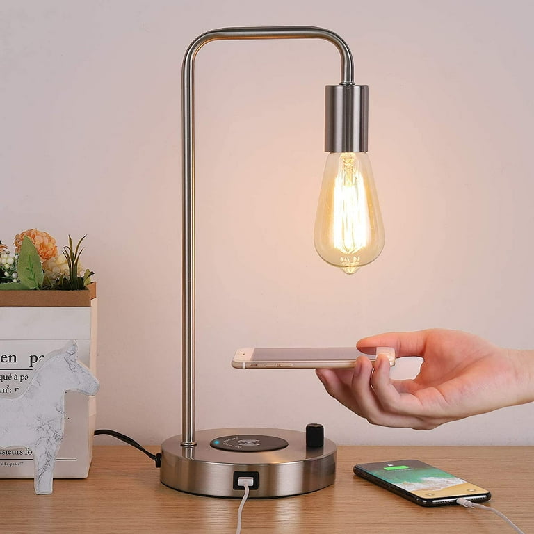 USB Desk Lamp – Table Lamp with Wireless Charging Pad and USB Port