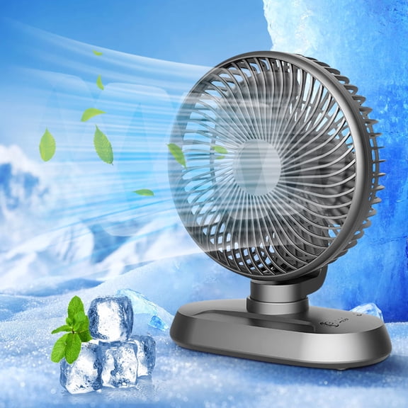 USB Desktop Fan Oscillating Recirculating Table Fan, 3 Speed Silent Strong Wind Cooling Fan Portable Office Desk Air Circulator for Home Bedroom Dormitory Study Work Use